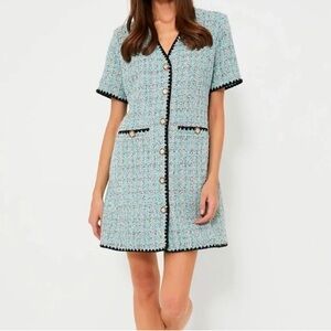 Tuckernuck Blue and Black Tweed Mini Dress